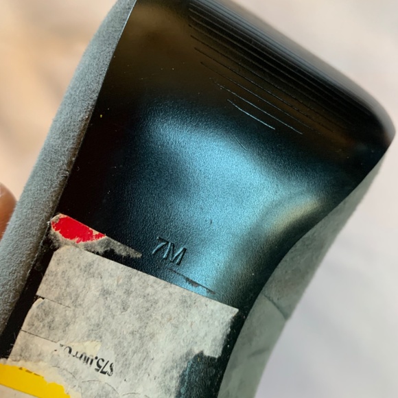 Guess By Marciano Gray Suede Feel Open Toe Heels with Cork Look Heels! - Picture 13 of 13